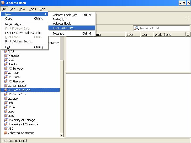 LDAP address books for Thunderbird